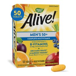 Multivitamin Supplement Alive!® Men’s 50+ Vitamin A / Vitamin C 900 mcg / 180 mg Strength Tablet 50 per Box