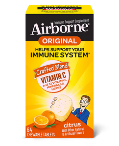 AIRBORNE Immune Support Supplement Airborne® Chewable Tablet 32 per Bottle AIRBORNE, TAB CHEW CITRUS (32/BT)