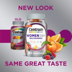 CENTRUM, GUMMIES WOMEN 50+ ASSORTED NATURAL FRUIT FLAVORS (80/BT)