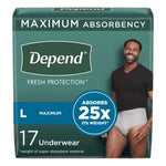 Load image into Gallery viewer, Male Adult Absorbent Underwear Depend® Fresh Protection Waistband Style Large Disposable Heavy Absorbency UNDERWEAR, DEPEND MAX ABSRB MEN LG (17/PK 2PK/CS)
