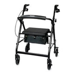 Load image into Gallery viewer, 4 Wheel Rollator McKesson Black Adjustable Height / Folding Aluminum Frame
