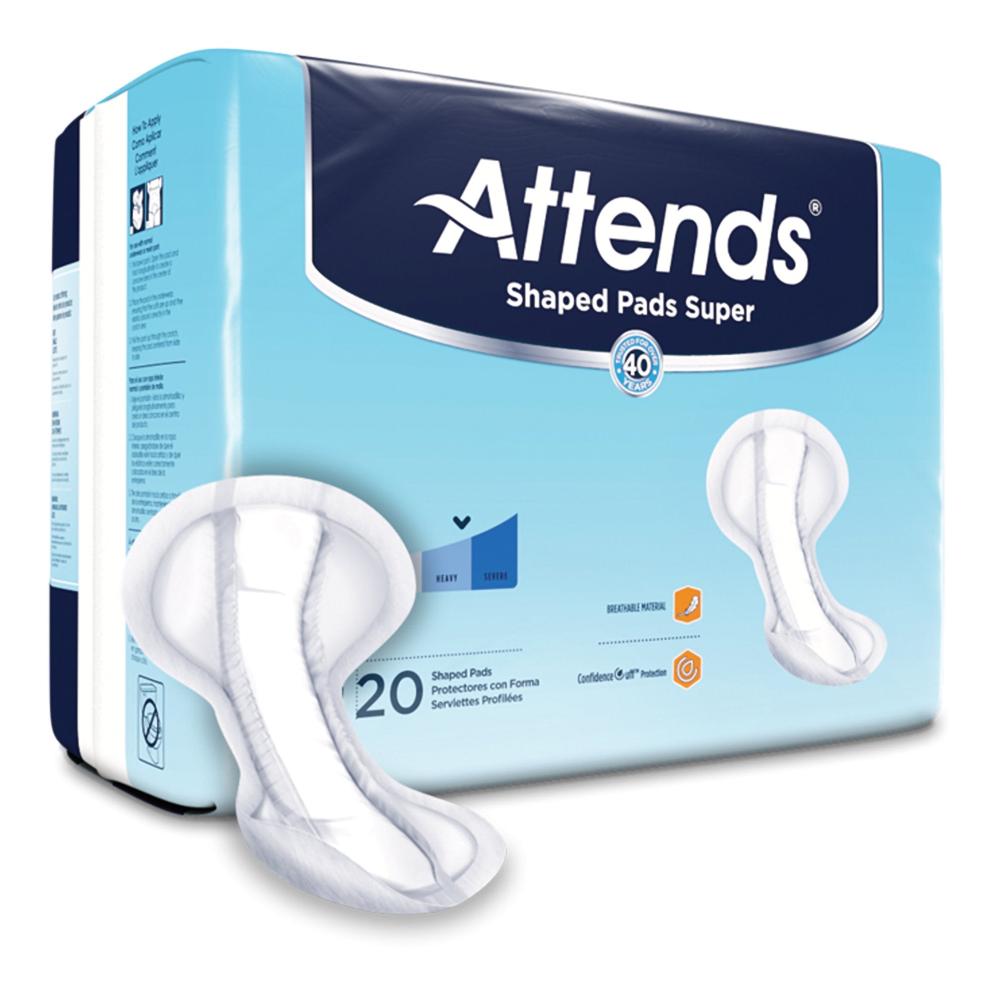 Attends® Shaped Pads Super