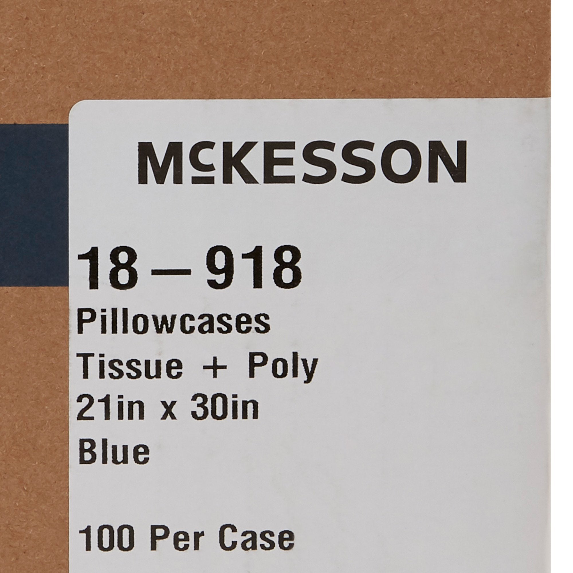 McKesson Blue Tissue/Poly Disposable Pillowcase, 21 x 30 Inch