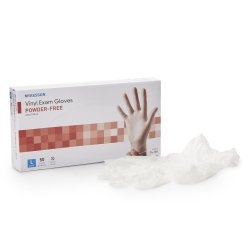 Exam Glove McKesson Confiderm® Large NonSterile Vinyl Standard Cuff Length Smooth Clear Not Rated