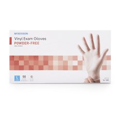 Exam Glove McKesson Confiderm® Large NonSterile Vinyl Standard Cuff Length Smooth Clear Not Rated