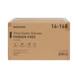 Exam Glove McKesson Confiderm® Large NonSterile Vinyl Standard Cuff Length Smooth Clear Not Rated