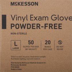 Exam Glove McKesson Confiderm® Large NonSterile Vinyl Standard Cuff Length Smooth Clear Not Rated