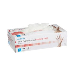 Exam Glove McKesson Large NonSterile Vinyl Standard Cuff Length Smooth Clear Not Rated