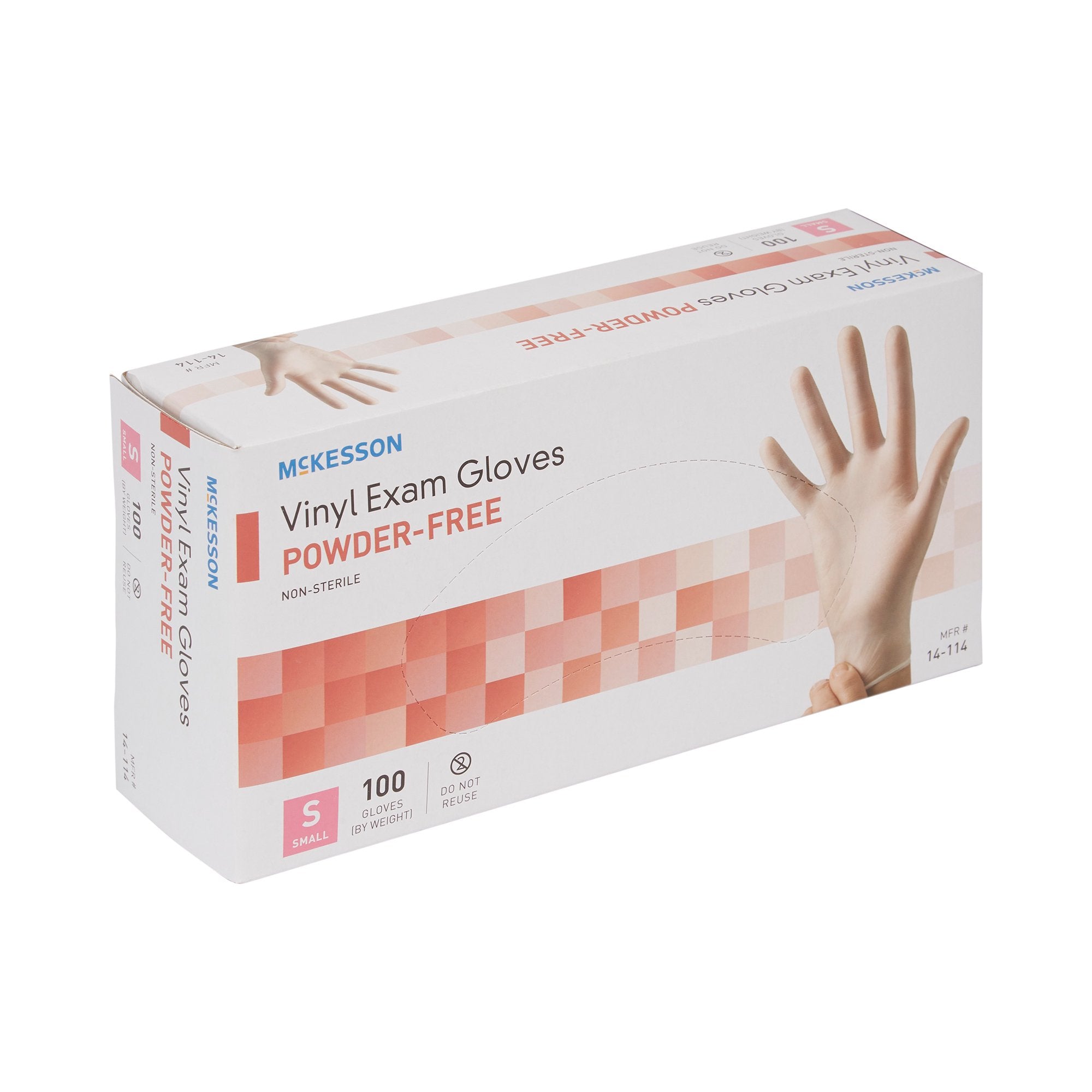 McKesson Vinyl Exam Glove, Small, Clear