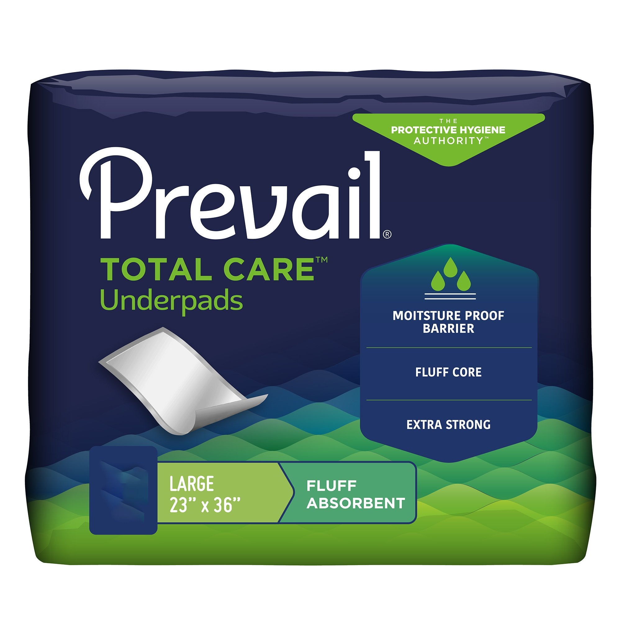 Prevail® Total Care™ Fluff Underpads, Large