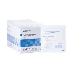 Split Sponges McKesson 2 X 2 Inch Sterile 6-Ply