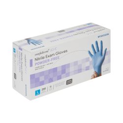 McKesson Confiderm® 3.5C Large NonSterile Nitrile Standard Cuff Length Textured Fingertips Blue Chemo Tested