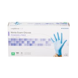 Exam Glove McKesson Confiderm® 3.8 Medium NonSterile Nitrile Standard Cuff Length Textured Fingertips Blue Not Rated GLOVE, EXAM NTRL MED N/S 3.8 (100/BX 10BX/CS)