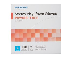 Exam Glove McKesson Large NonSterile Vinyl Standard Cuff Length Smooth Clear Not Rated