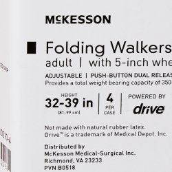 McKesson Folding Walker, Adjustable Height