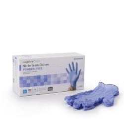 McKesson Confiderm® 3.5C Large NonSterile Nitrile Standard Cuff Length Textured Fingertips Blue Chemo Tested