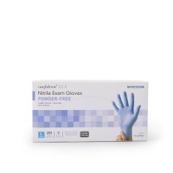 McKesson Confiderm® 3.5C Large NonSterile Nitrile Standard Cuff Length Textured Fingertips Blue Chemo Tested