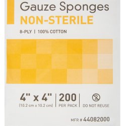 McKesson Gauze Sponge, 4 x 4 Inch, 8-Ply