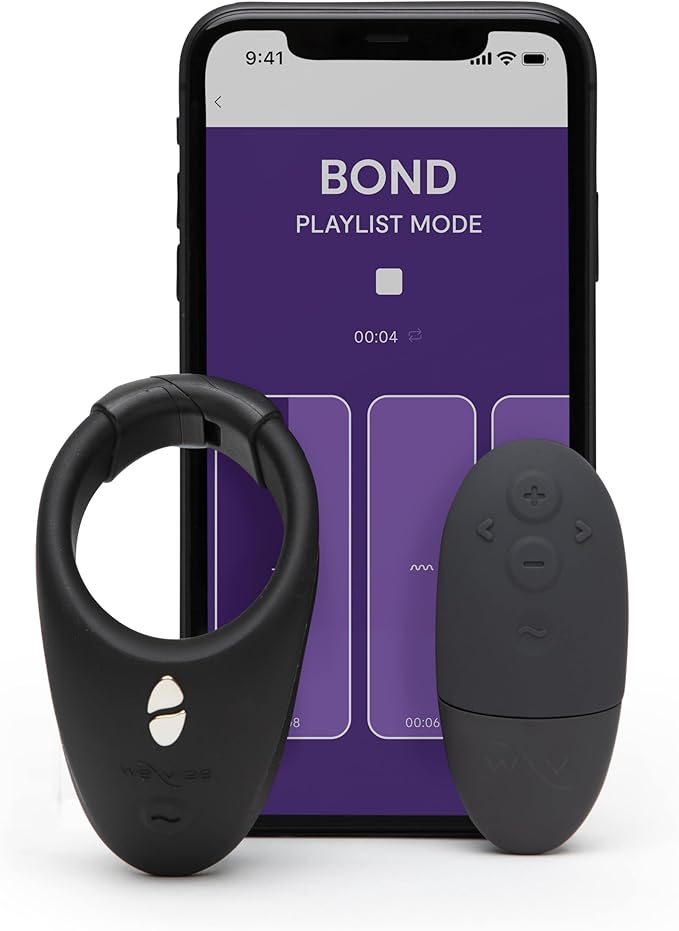 We-Vibe Bond Rechargeable Remote-Controlled Silicone Adjustable Wearable Stimulation Ring Black