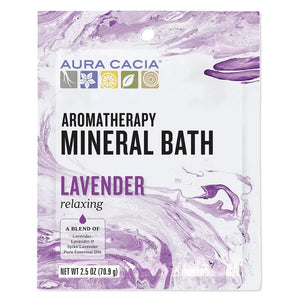 AURA CACIA LAVENDER MINERAL BATH, RELAXING LAVENDER 2.5 OZ. Packet (Pack of 3)