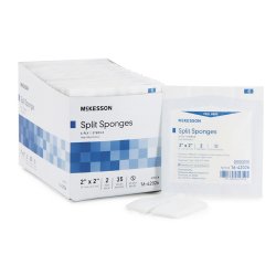 Split Sponges McKesson 2 X 2 Inch Sterile 6-Ply