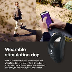 We-Vibe Bond Rechargeable Remote-Controlled Silicone Adjustable Wearable Stimulation Ring Black