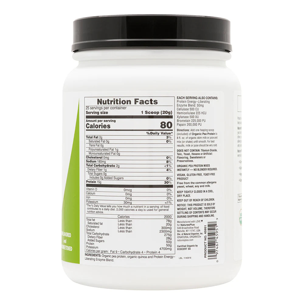 NaturesPlus Organic Pea Protein Powder